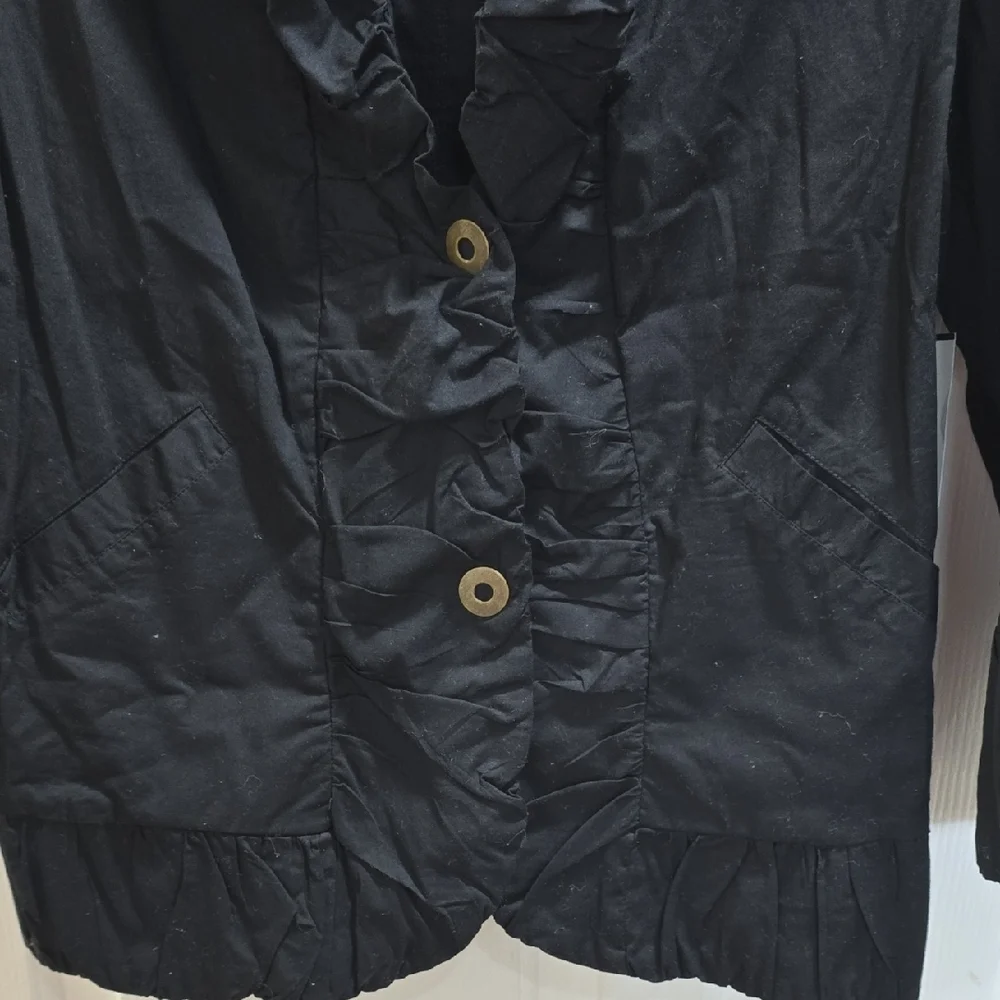 Wearables Black Ruffled Jacket Size XL - Picture 5 of 13